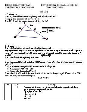 10 Đề thi học kỳ II môn Toán lớp 8 có đáp án